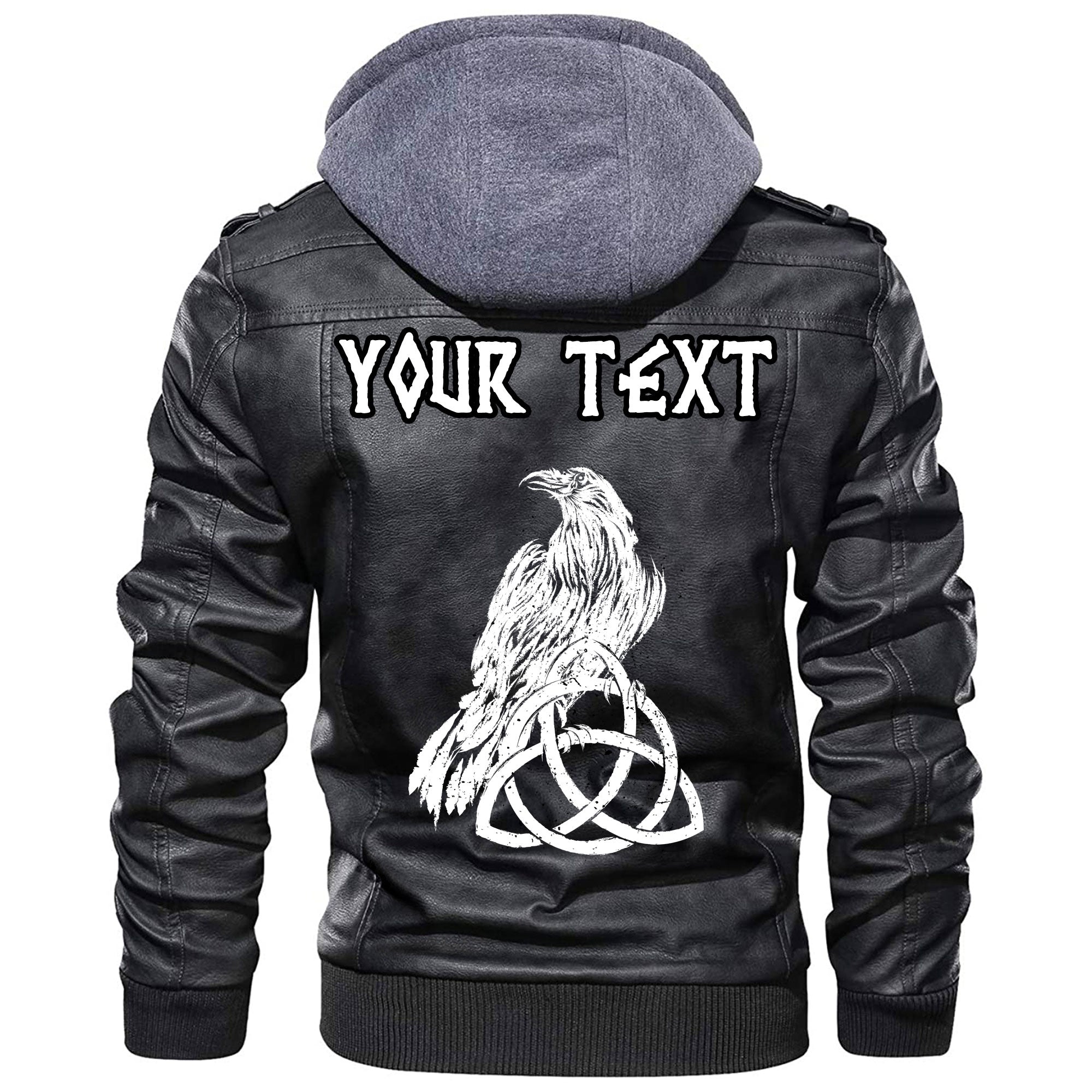 (Custom) Wonder Print Shop - Odin's Celtic Raven Leather Jacket RLT12 - Wonder Print Shop