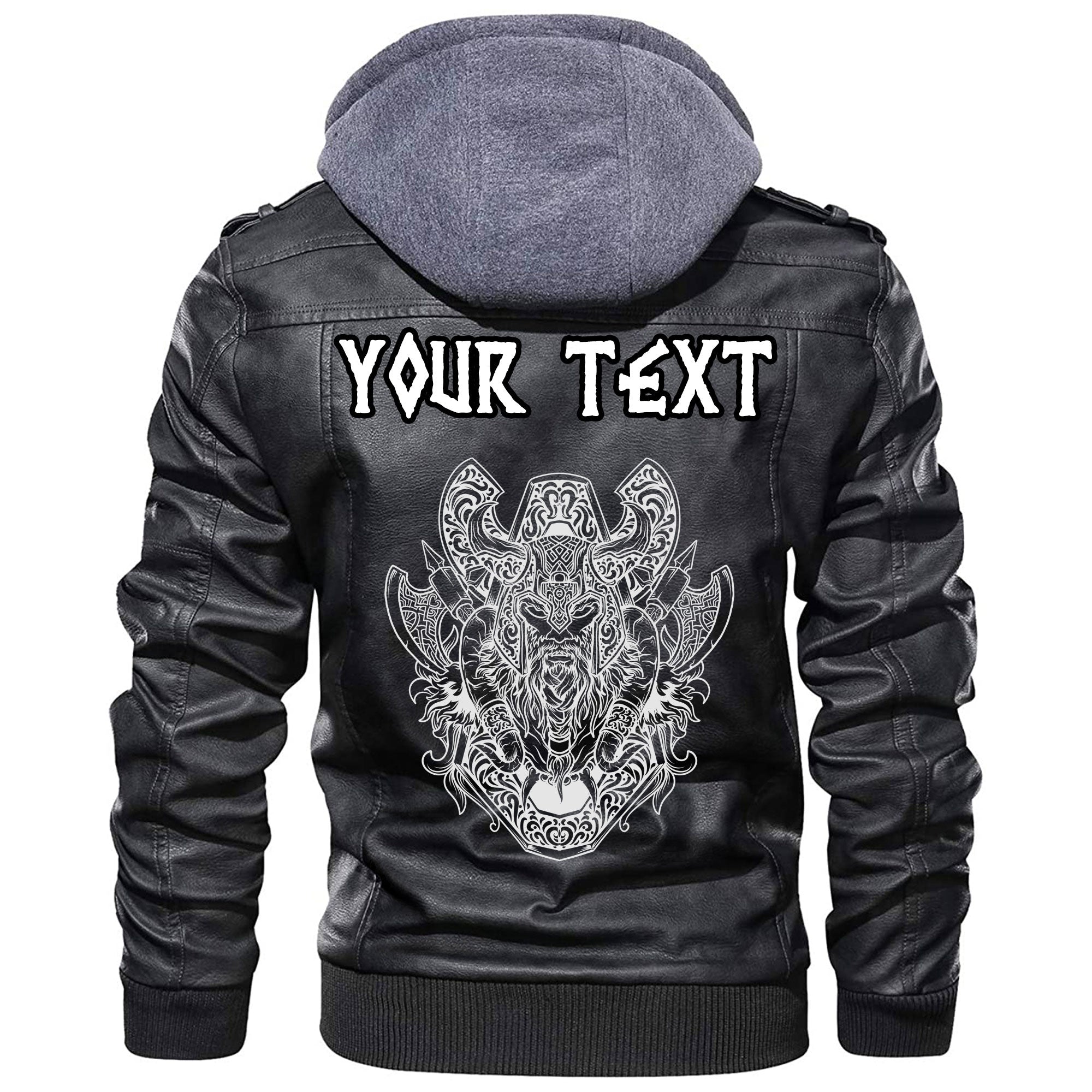 (Custom) Wonder Print Shop - Odin and Axes Leather Jacket RLT12 - Wonder Print Shop