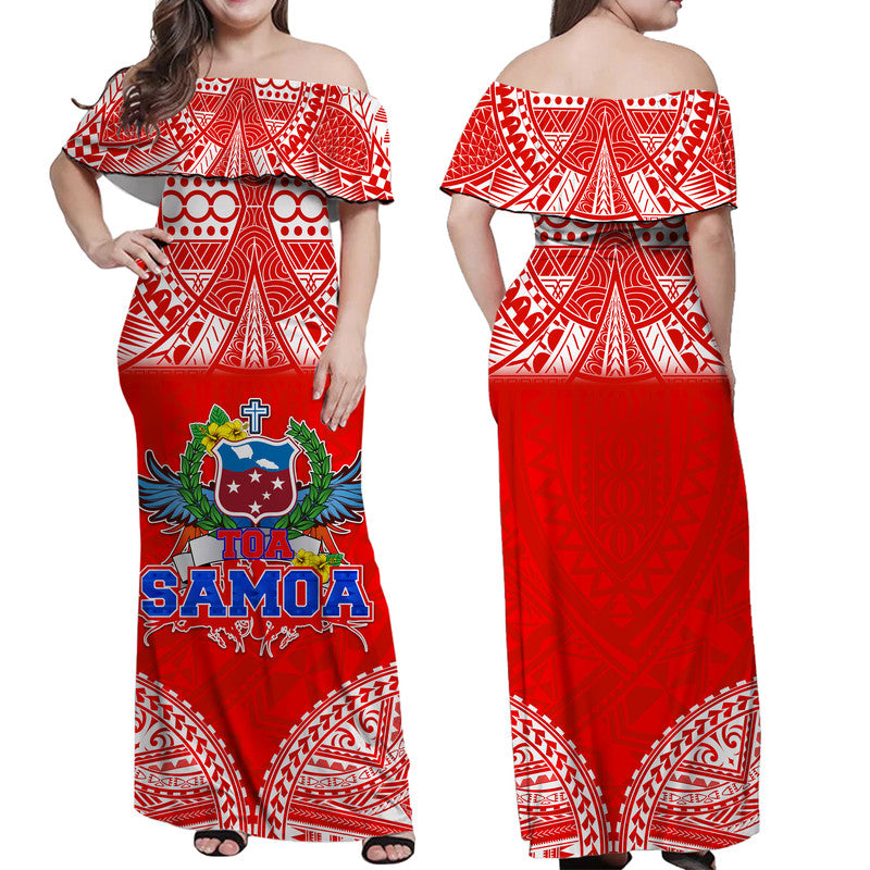 toa-samoa-polynesian-rugby-women-off-shoulder-long-dress-samoan-flag-red-color