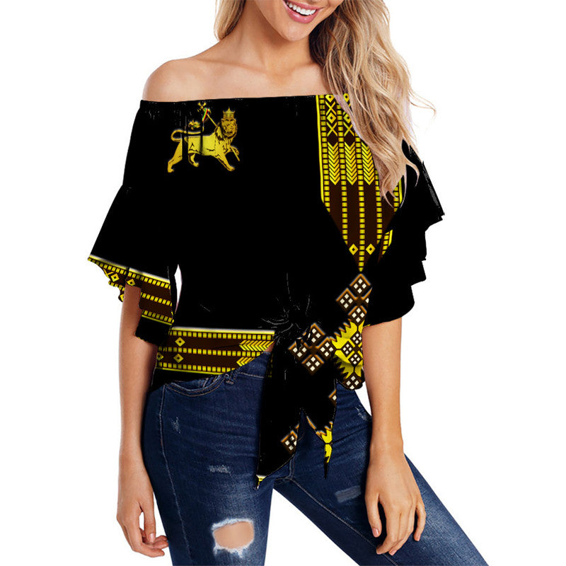 ethiopia-off-shoulder-waist-wrap-top-ethiopian-lion-of-judah-simple-tibeb-style-black