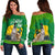 Happy St.Patrick Day Green Off Shoulder Sweater Pets in Leprechaun Hat - Wonder Print Shop