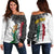 (Custom Personalised) Mexican Tribal Aztec Warriors Off Shoulder Sweater Eagle Warriors - Wonder Print Shop