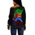 Eritrea Independence Day Off Shoulder Sweater Ethnic African Pattern - Black - Wonder Print Shop