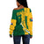 Personalised South Africa Off Shoulder Sweater Rugby 7s 2022 Champion Springboks - Wonder Print Shop