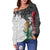 (Custom Personalised) Mexican Tribal Aztec Warriors Off Shoulder Sweater Eagle Warriors - Wonder Print Shop