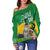 Happy St.Patrick Day Green Off Shoulder Sweater Pets in Leprechaun Hat - Wonder Print Shop