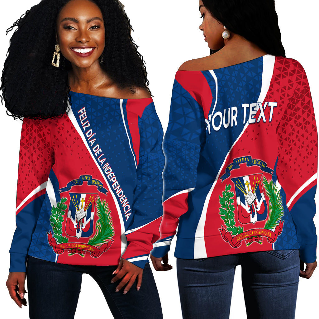 Dominican Republic Off Shoulder Sweater Independence Day - Curve Style - Wonder Print Shop