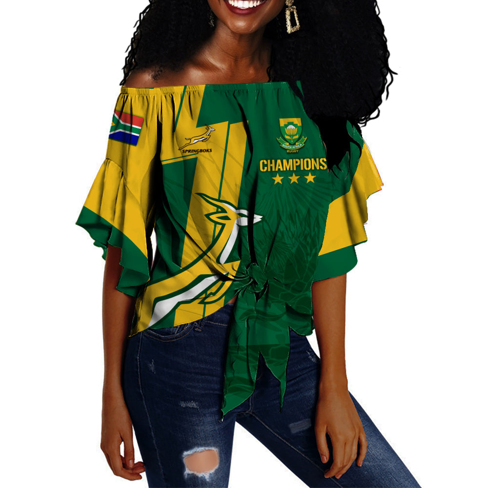 personalised-south-africa-off-shoulder-waist-wrap-top-rugby-7s-2022-champion-springboks