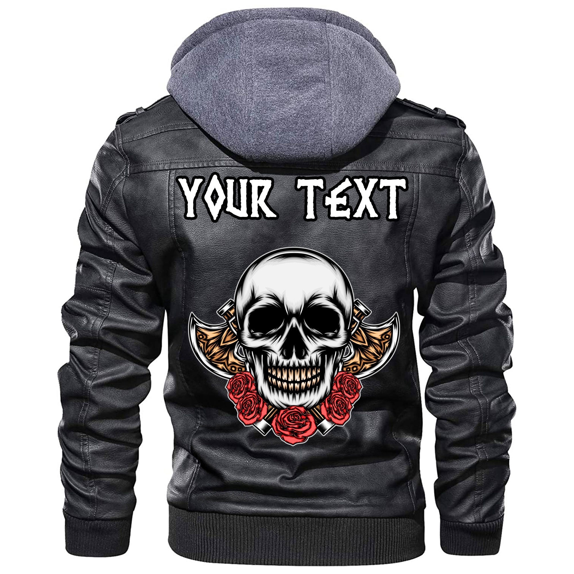 (Custom) Wonder Print Shop - Old Skeleton Head With Axe Premium Leather Jacket RLT12 - Wonder Print Shop