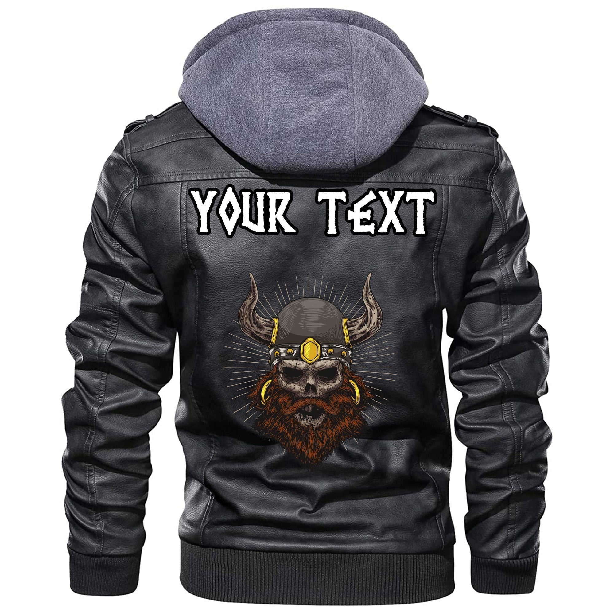 (Custom) Wonder Print Shop - Old Skull Face Isolated Leather Jacket RLT12 - Wonder Print Shop