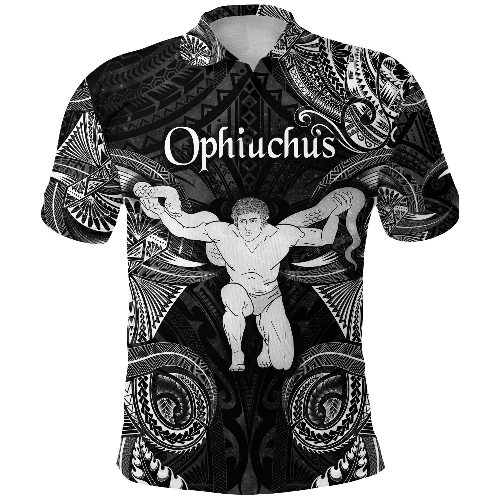 Ophiuchus Zodiac Polynesian Polo Shirt Unique Style Black LT8 - Wonder Print Shop