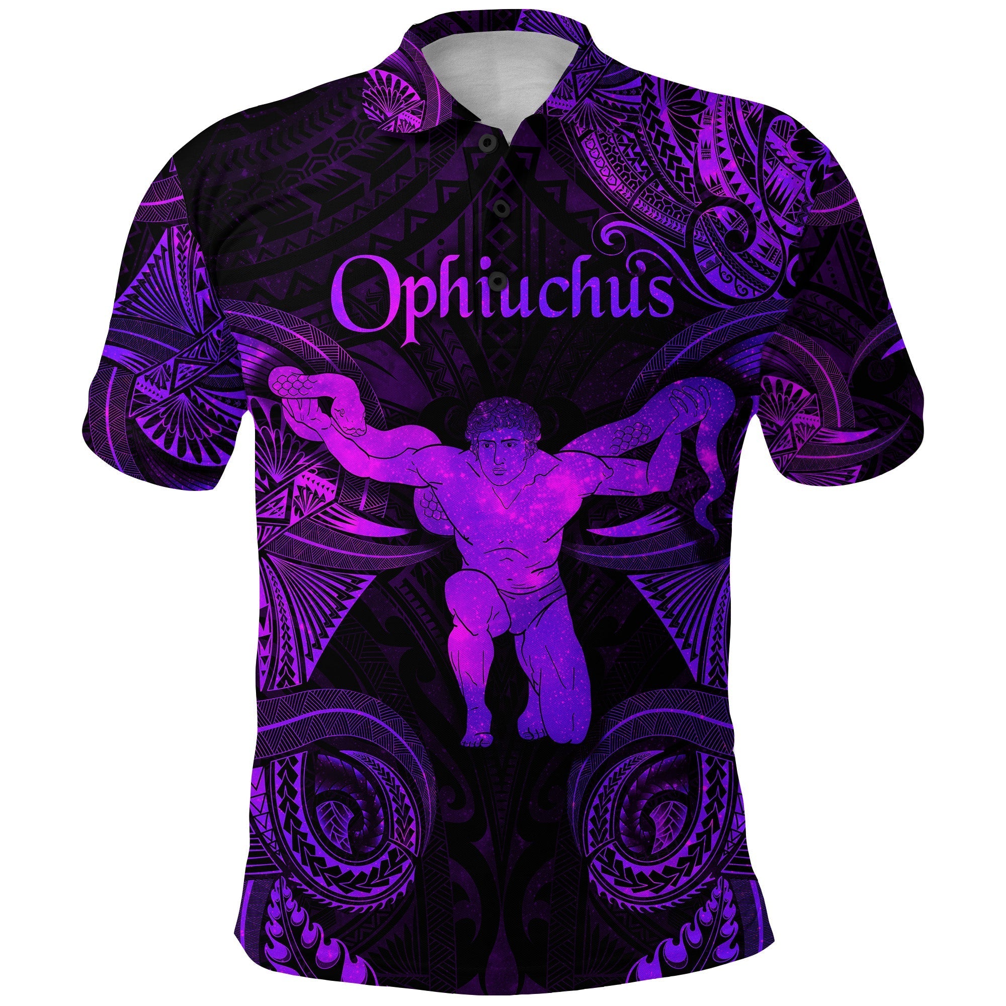 Ophiuchus Zodiac Polynesian Polo Shirt Unique Style Purple LT8 - Wonder Print Shop