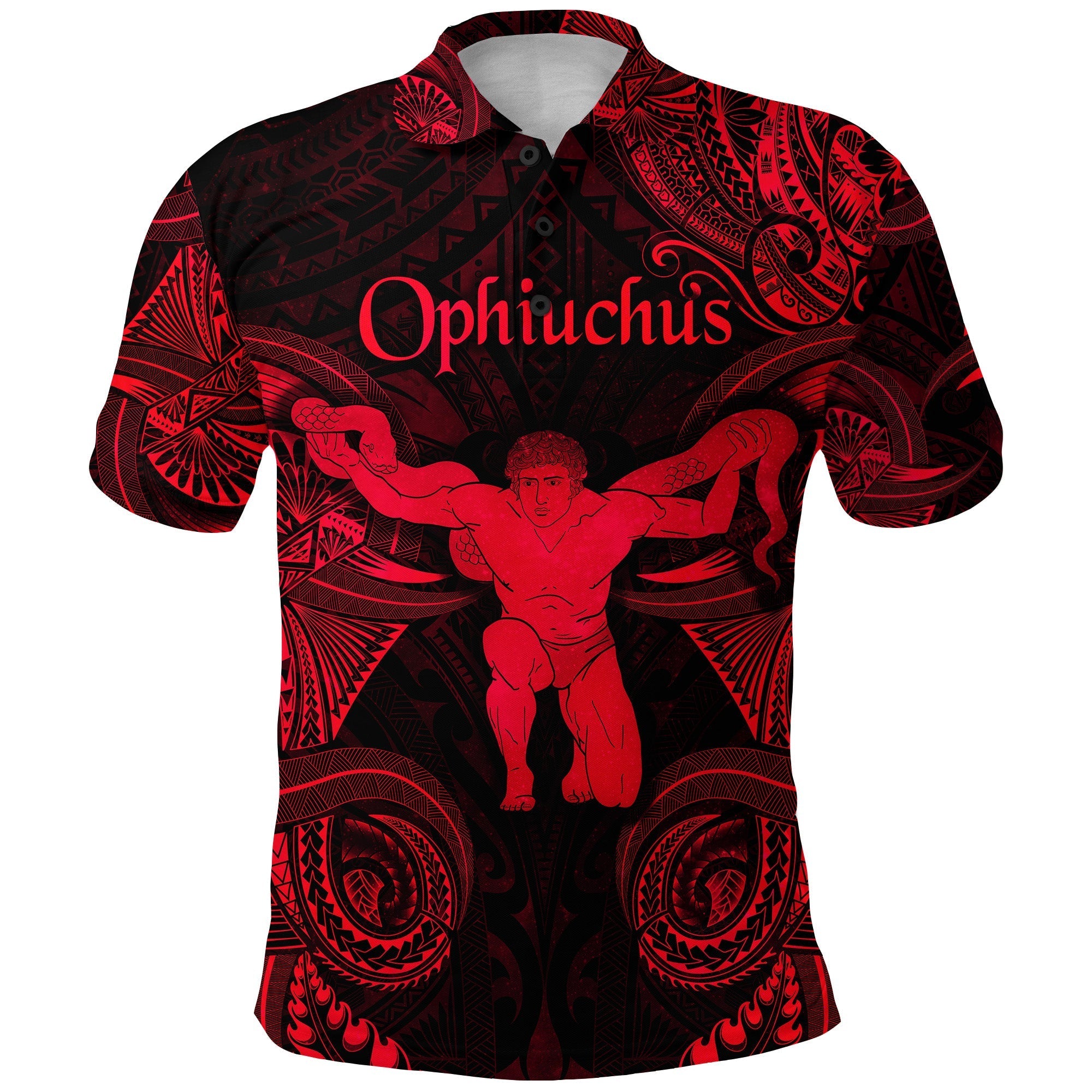 Ophiuchus Zodiac Polynesian Polo Shirt Unique Style Red LT8 - Wonder Print Shop