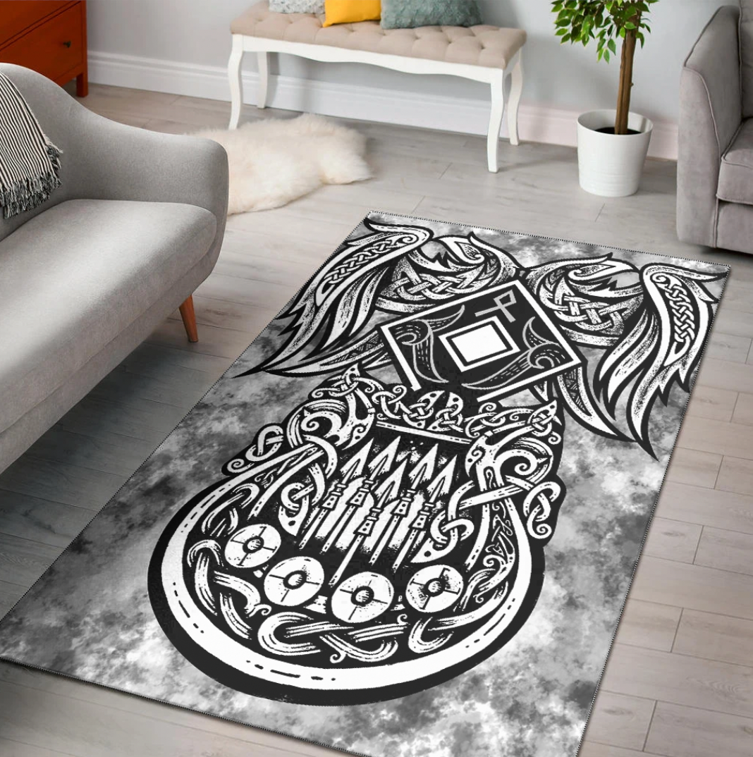 Viking Area Rug Othala and Raven Area Rug RLT12 - Wonder Print Shop