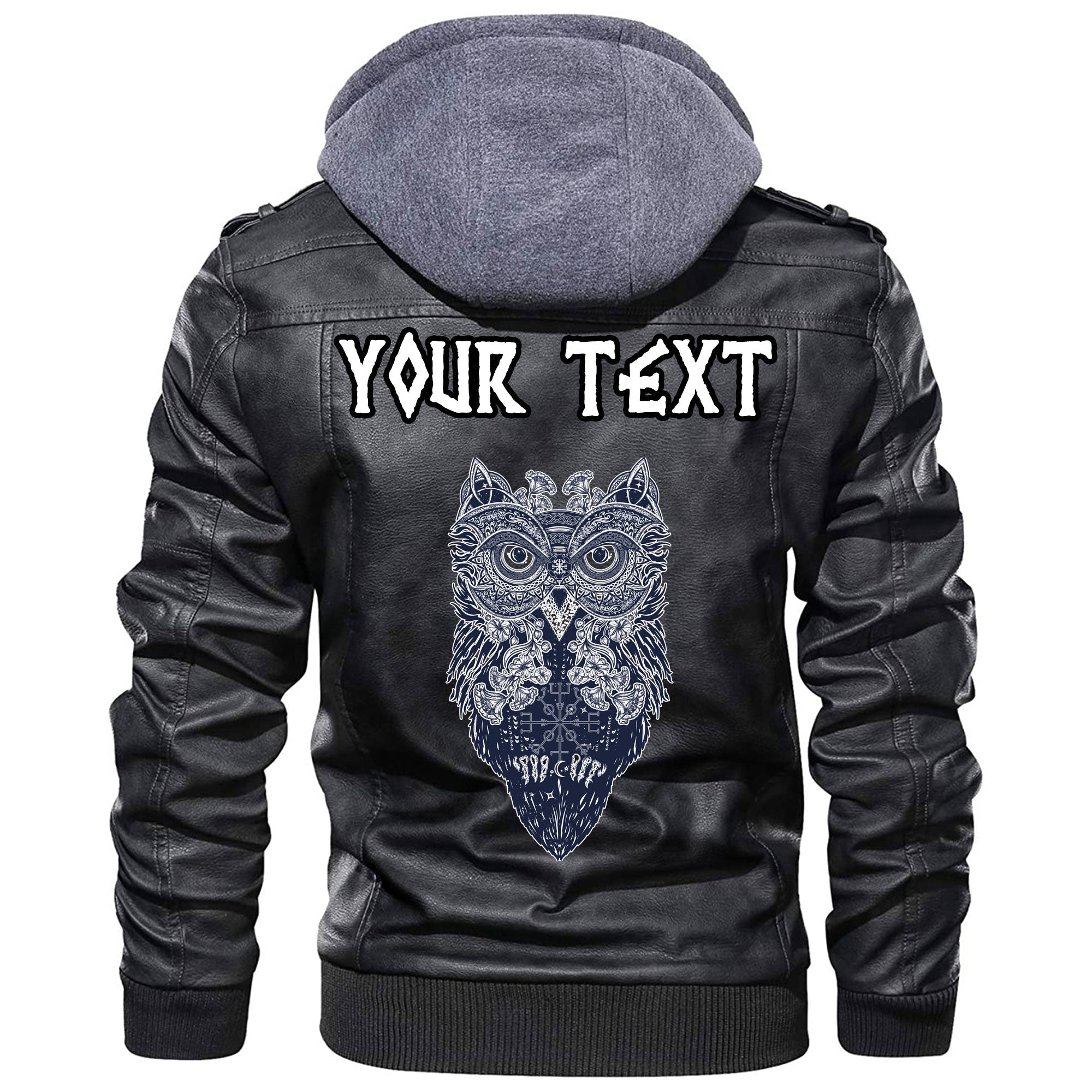 (Custom) Wonder Print Shop - Owl Celtic Style Leather Jacket RLT12 - Wonder Print Shop