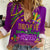 Women Casual Shirt Mardi Gras - Throw Me Something Mister (Purple) - Wonder Print Shop