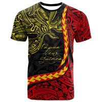 Graphic T-shirt with front print, black with red/yellow bird-and-pattern design