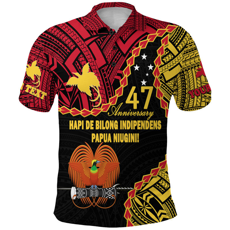 Custom Papua New Guinea 47th Anniversary Polo Shirt Hapi De bilong Indipendens Papua Niugini - Wonder Print Shop