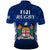 Fiji Rugby Polo Shirt Flying Fijians Blue Tapa Pattern LT13 - Wonder Print Shop