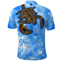 Polohemd-Rückseite mit Skorpion-Print und Text-Platzhalter „Your Text“, Galaxie-Look