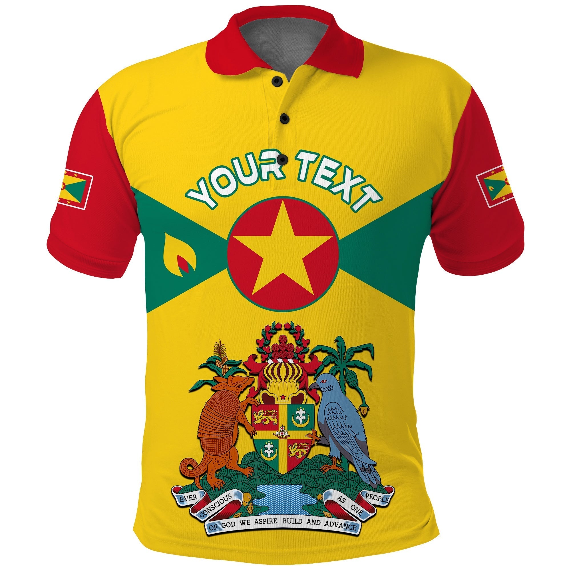 Custom Grenada Polo Shirt Power Grenada Mix Coat Of Arms LT13 - Wonder Print Shop