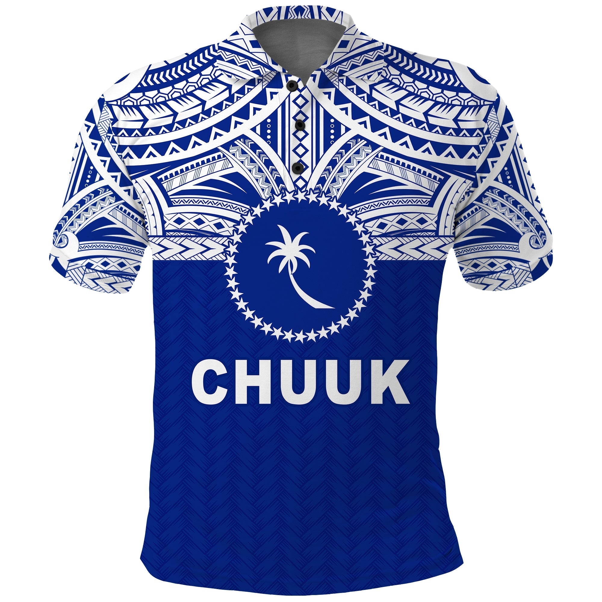 Chuuk Flag Polo Shirt Micronesia Style Blue LT13 - Wonder Print Shop