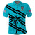 (Custom Text And Number) Fiji Rugby Tapa Pattern Fijian 7s Cyan Polo Shirt - Wonder Print Shop