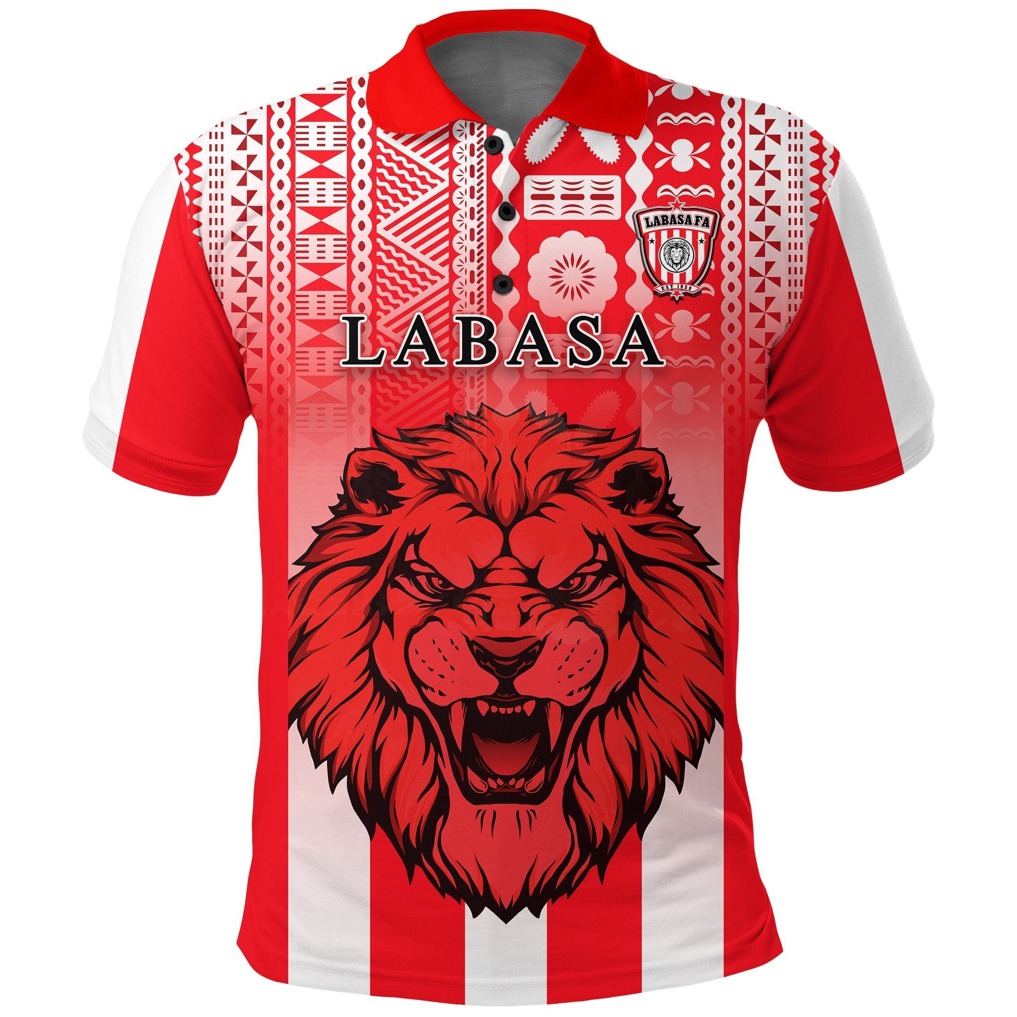 Football LABASA FA Polo Shirt Red Lion Fiji LT13 - Wonder Print Shop