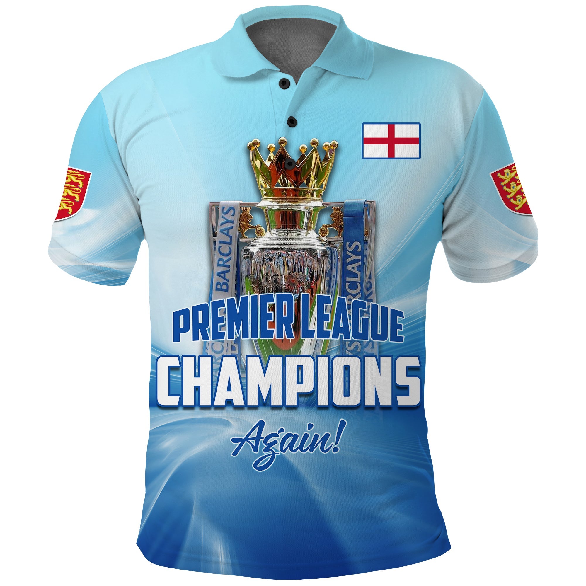 England Polo Shirt Football 2022 Come On Champions LT13 - Wonder Print Shop