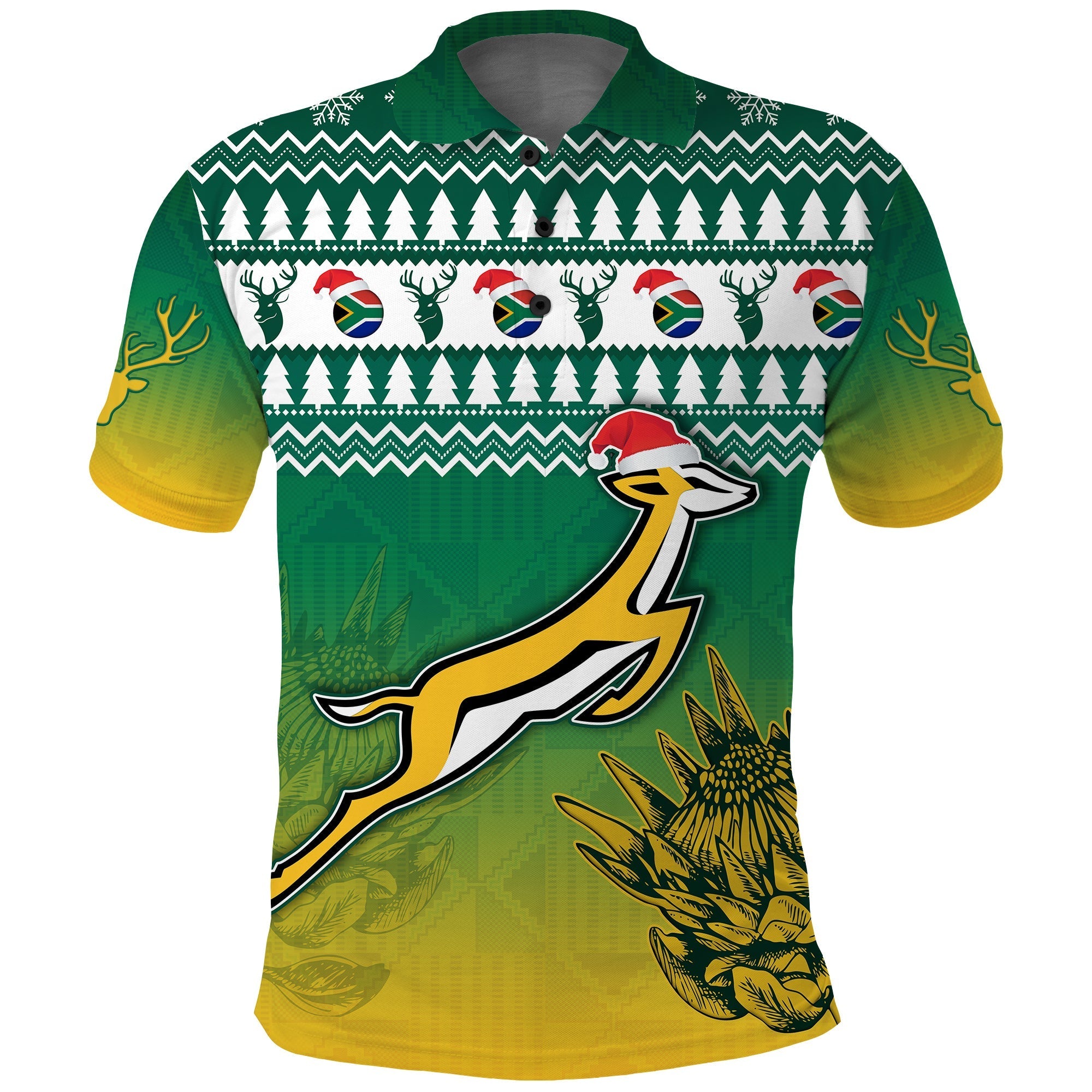 South Africa Rugby Polo Shirt Christmas Proud Springboks LT13 - Wonder Print Shop