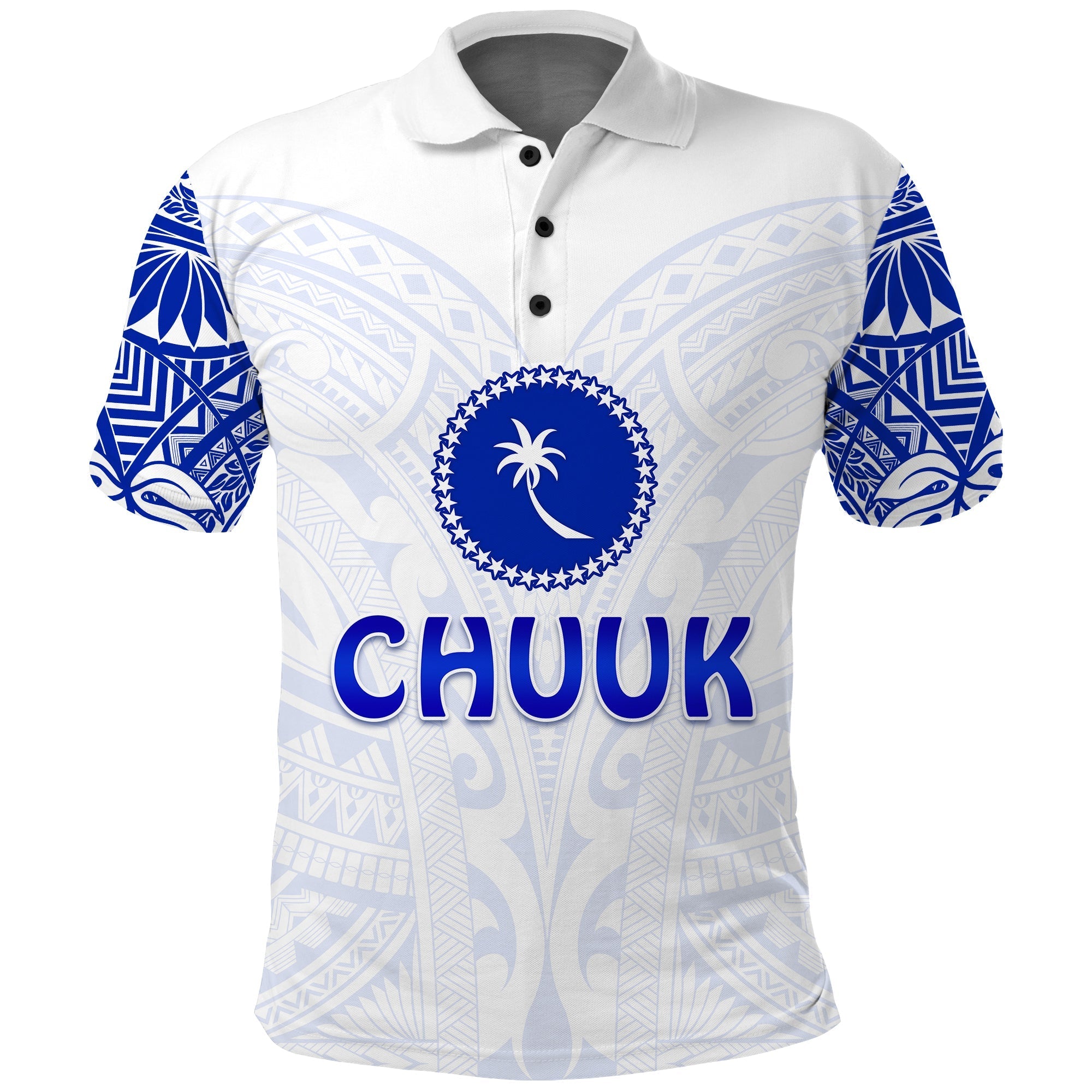 Chuuk Polo Shirt Micronesia Simple Pattern White LT13 - Wonder Print Shop