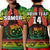 Custom Text And Number Samoa Rugby Polo Shirt Teuila Torch Ginger Gradient Style - Wonder Print Shop