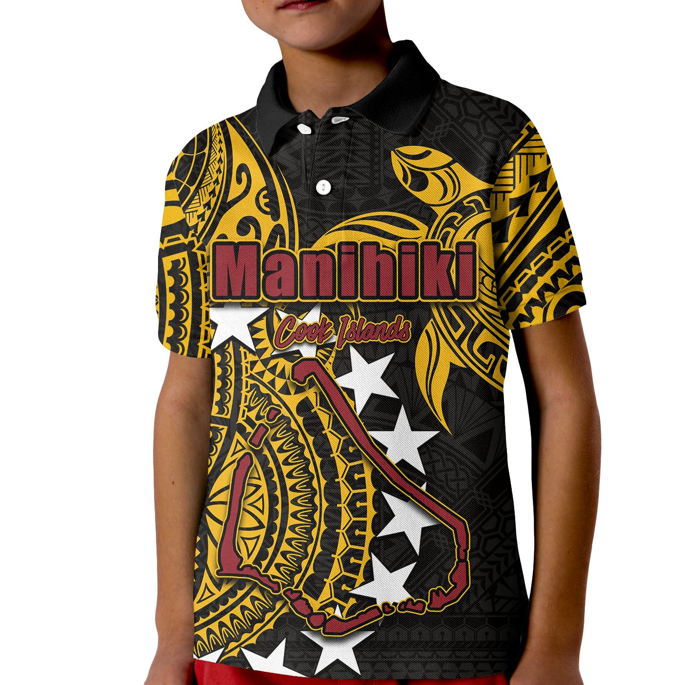 Custom Cook Islands Polo Shirt KID Manihiki LT6 - Wonder Print Shop