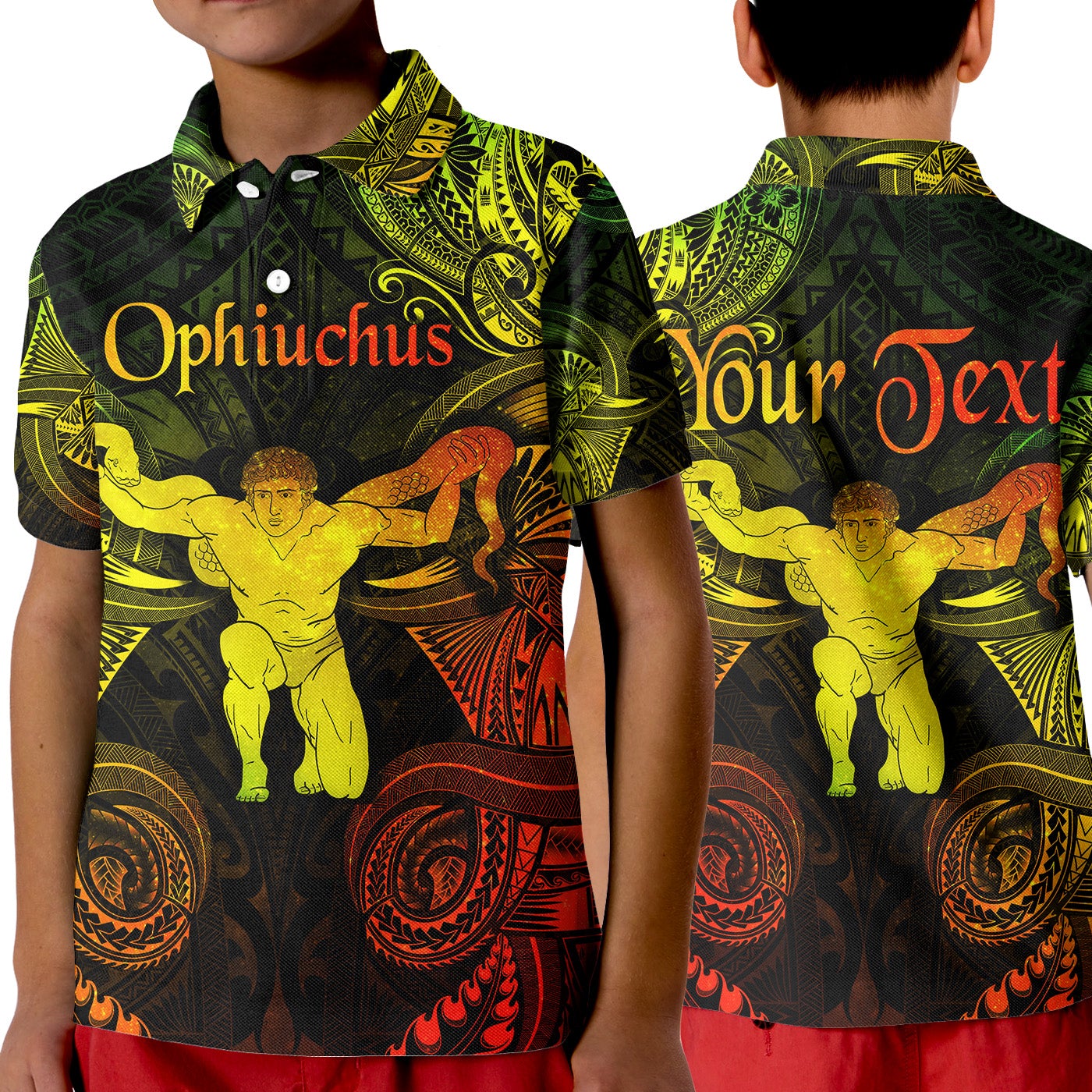 Custom Ophiuchus Zodiac Polynesian Polo Shirt KID Unique Style Reggae LT8 - Wonder Print Shop