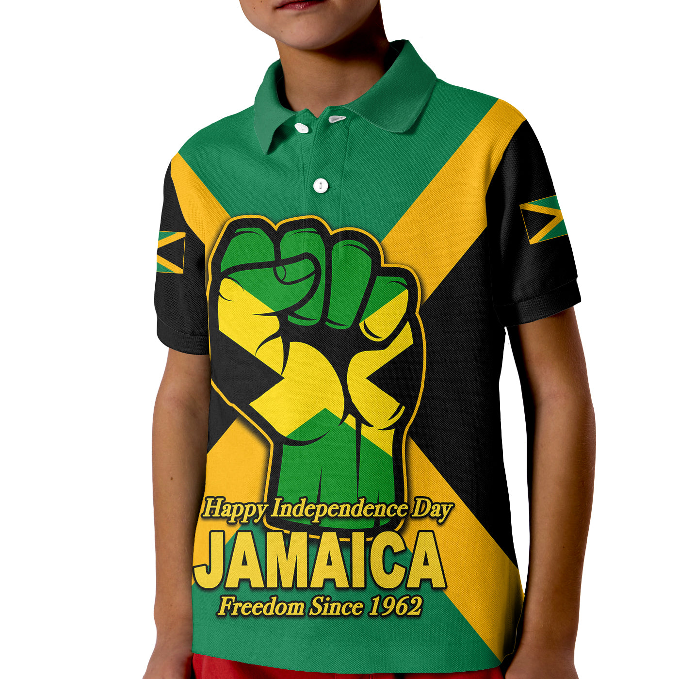 Jamaica Polo Shirt Independence Day KID LT6 - Wonder Print Shop