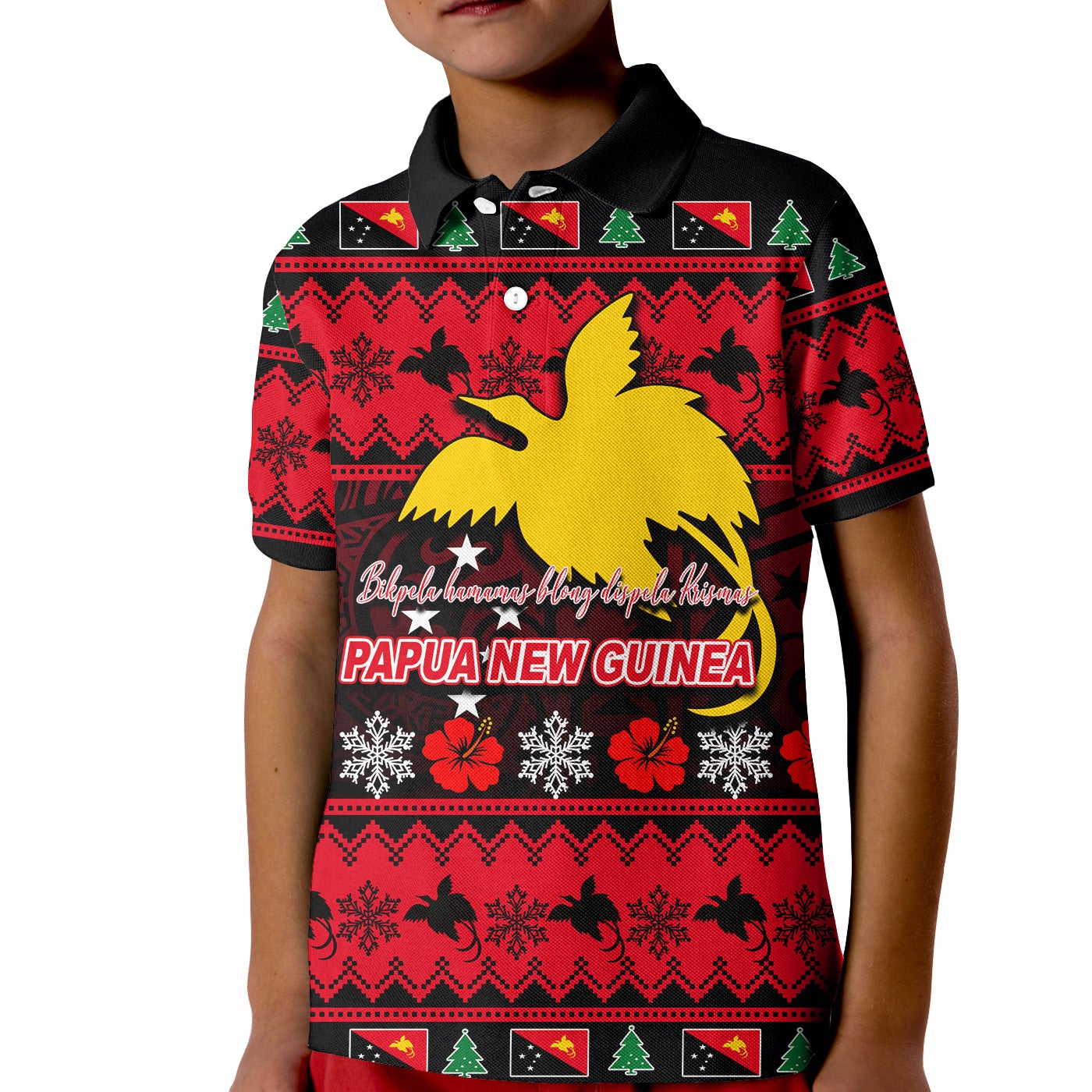 Papua New Guinea Polo Shirt Christmas KID LT6 - Wonder Print Shop