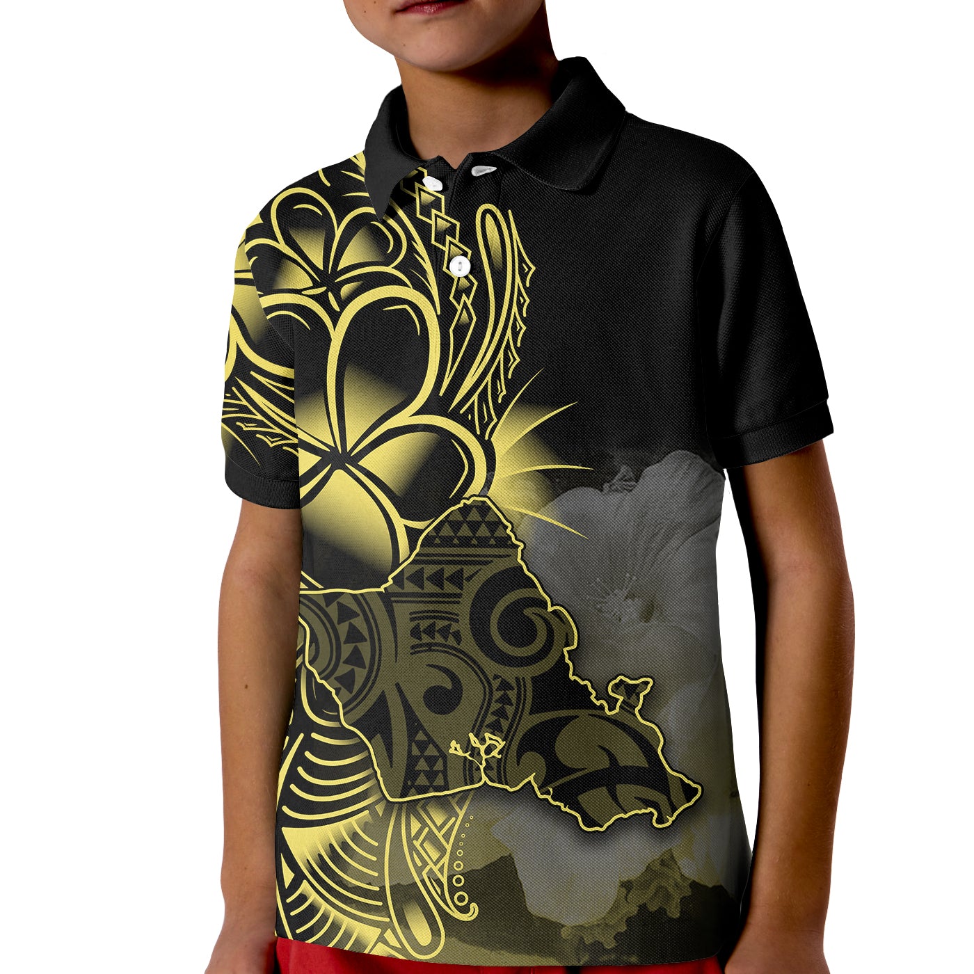 Hawaiian Islands Polo Shirt KID Oahu Map LT6 - Wonder Print Shop