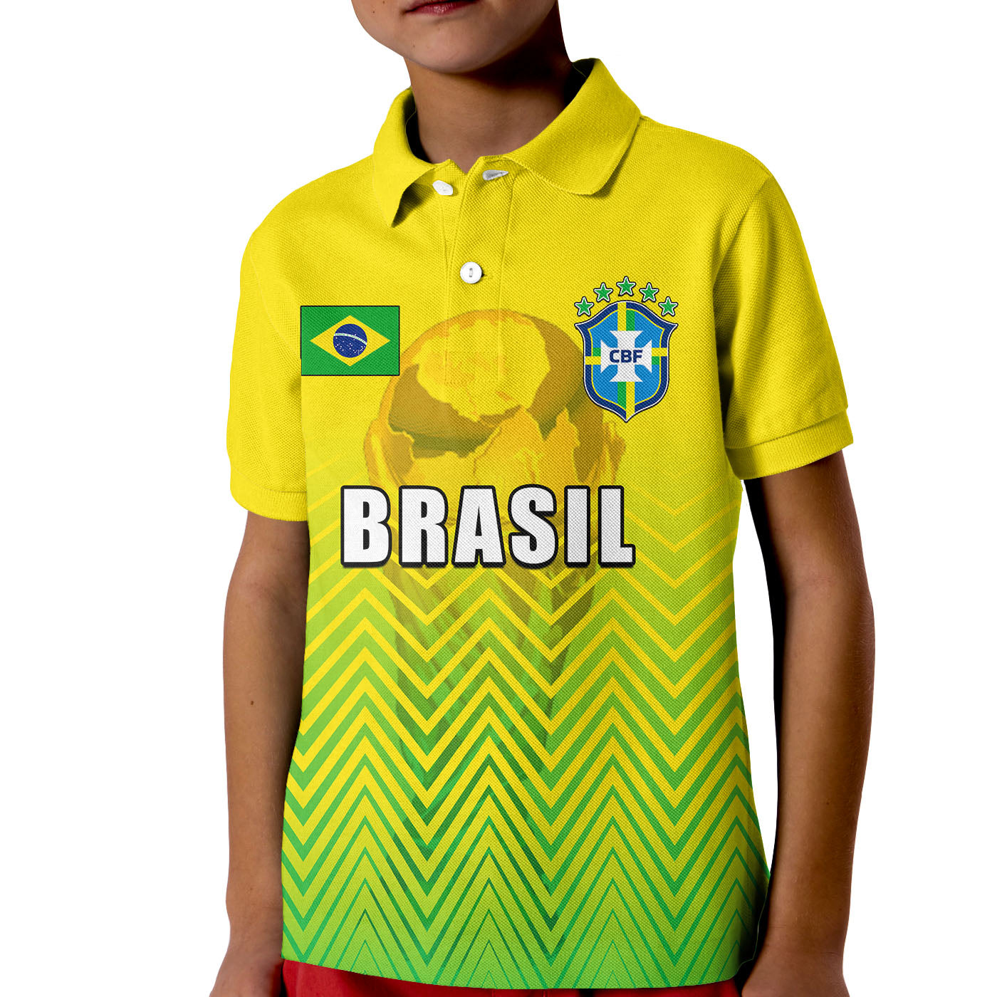 (Custom And Number) Brasil Polo Shirt Football 2022 KID Sport Style LT6 - Wonder Print Shop