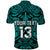 Custom Text and Number New Zealand Silver Fern Rugby Polo Shirt All Black Turquoise NZ Maori Pattern LT13 - Wonder Print Shop