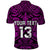 Custom Text and Number New Zealand Silver Fern Rugby Polo Shirt All Black Purple NZ Maori Pattern LT13 - Wonder Print Shop