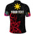 Custom Philippines Polo Shirt Sun Filipino Polynesian mix Flowers Black Vibe LT13 - Wonder Print Shop