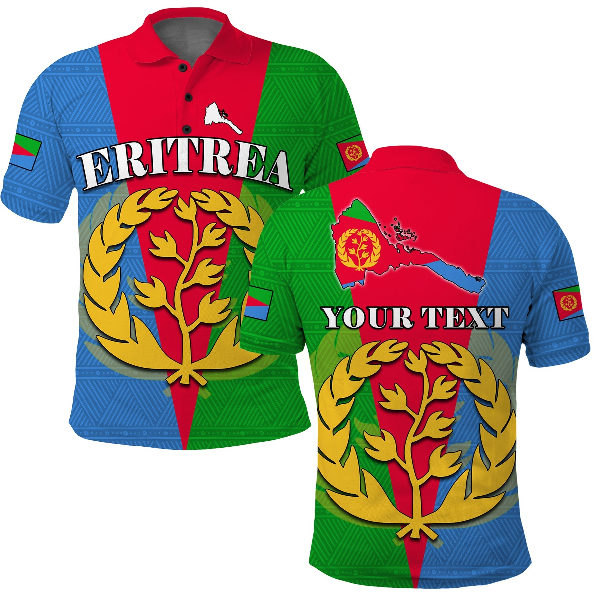 Custom Eritrea Polo Shirt Eritrean Map Mix African Pattern Simple Style - Wonder Print Shop