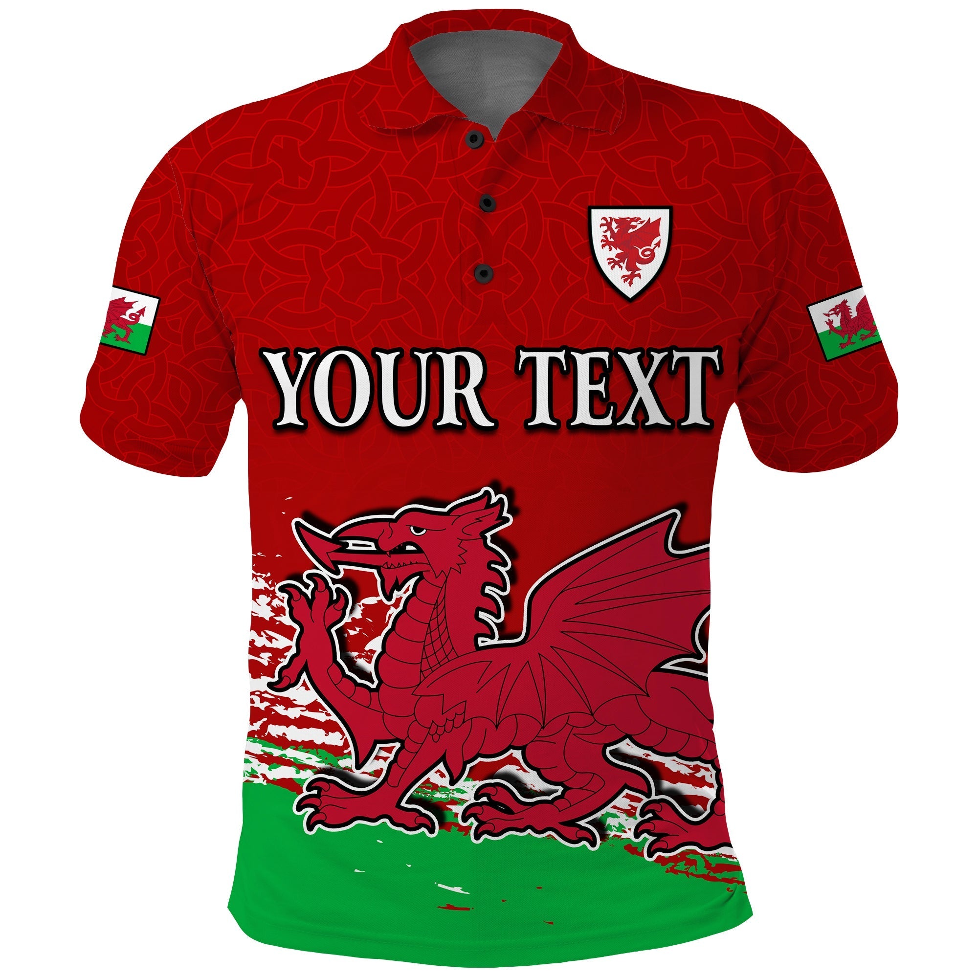 Custom Wales Polo Shirt Football 2022 Come On CYMRU The Red Wall LT13 - Wonder Print Shop