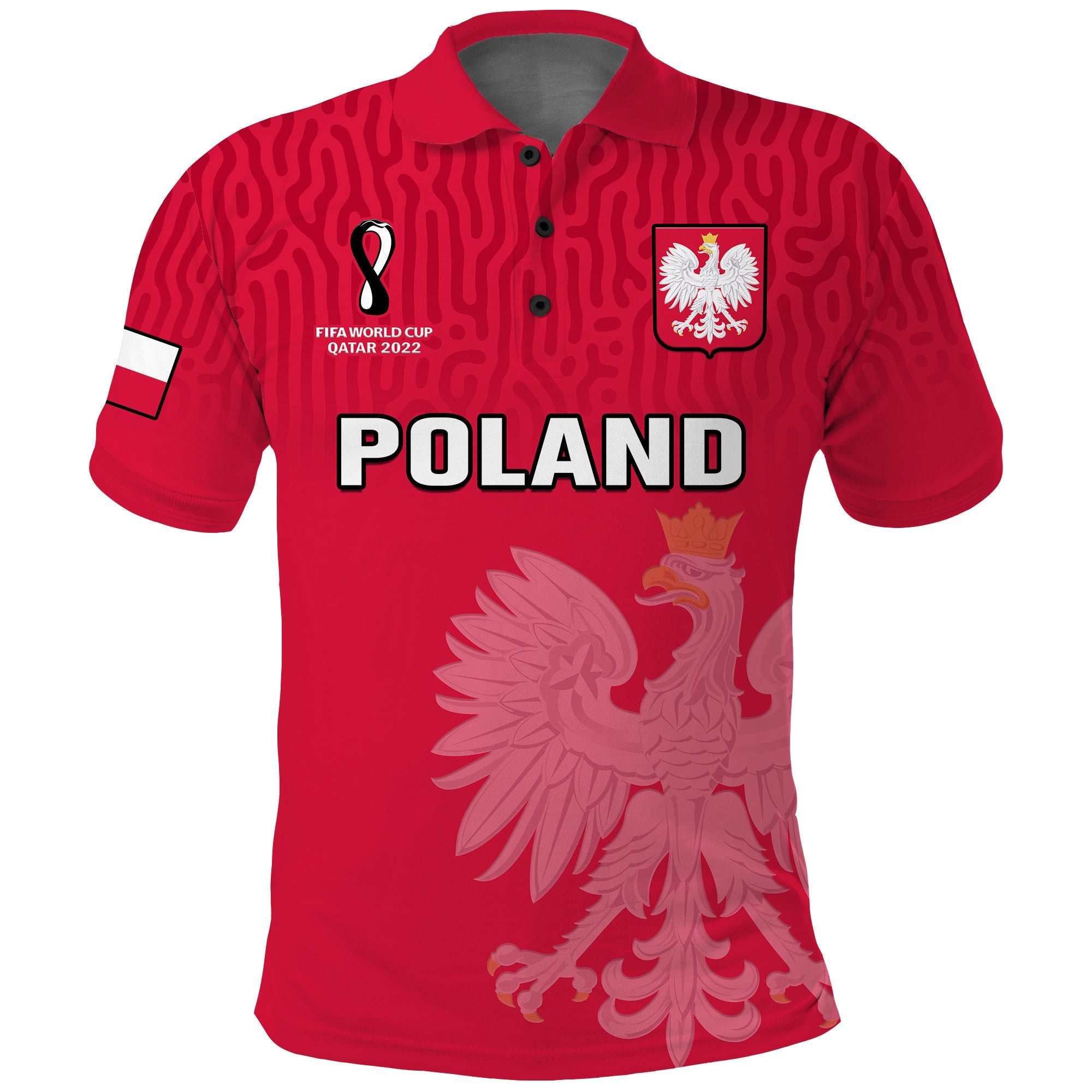 (Custom Text And Number) Poland Football Polo Shirt Polska Football 2022 Red - Wonder Print Shop