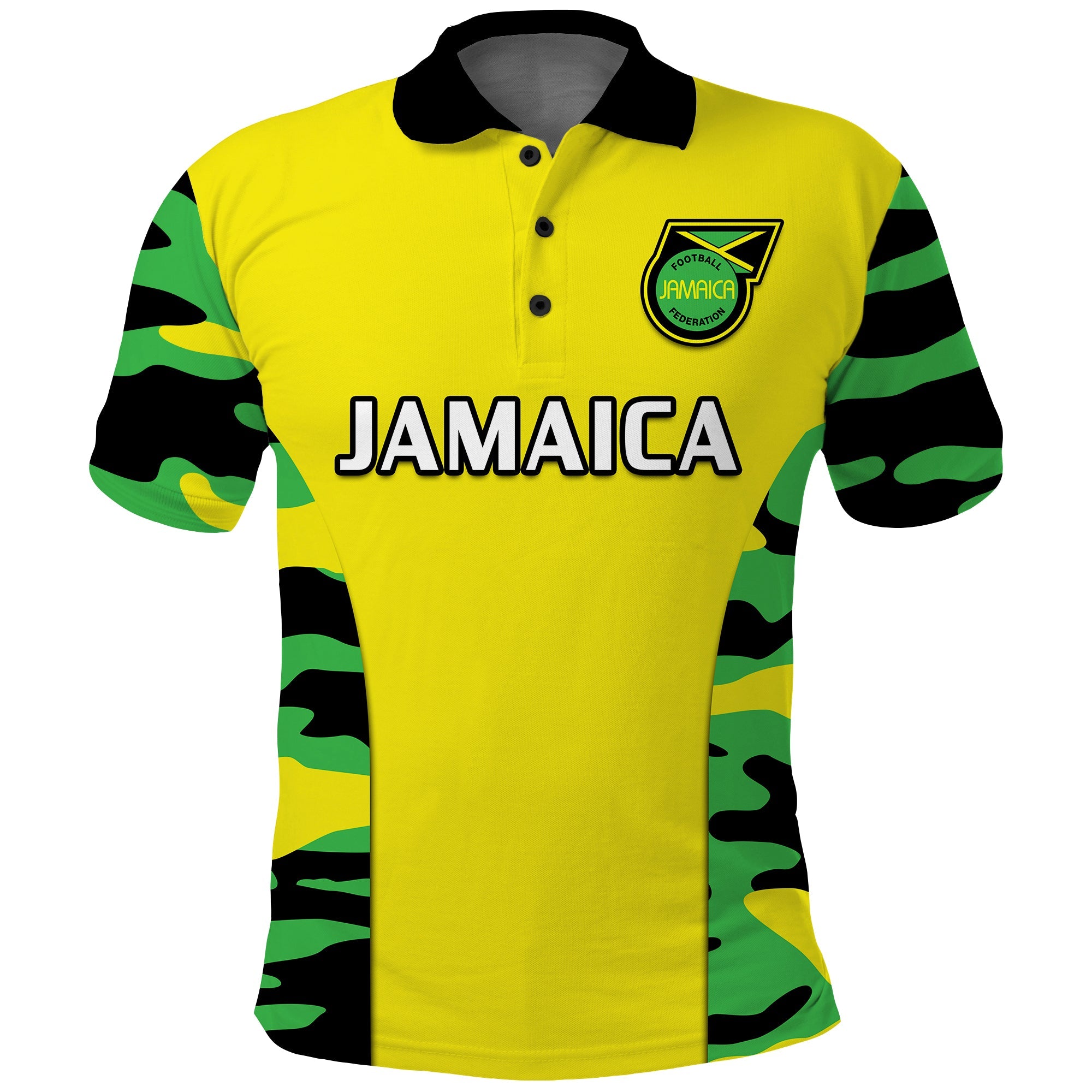 (Custom Text And Number) Jamaica Football Polo Shirt Reggae Girlz 2023 Cup Of Nations Ver.02 - Wonder Print Shop