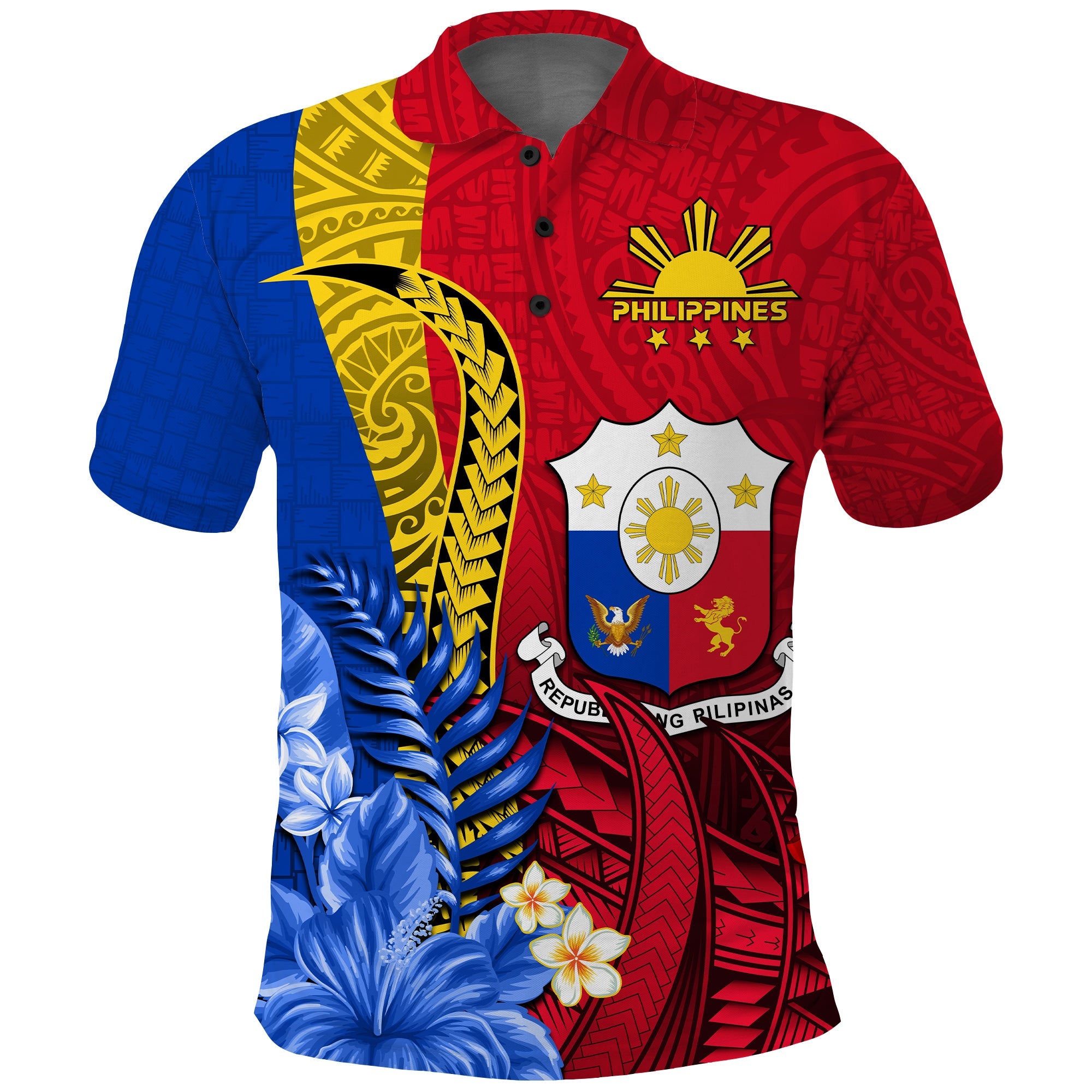 Custom Philippines Sampaguita Polo Shirt Special Polynesian Sun Filipino LT13 - Wonder Print Shop