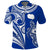 (Custom Text and Number) Rarotonga Cook Islands Polo Shirt Turtle and Map Style Blue LT13 - Wonder Print Shop