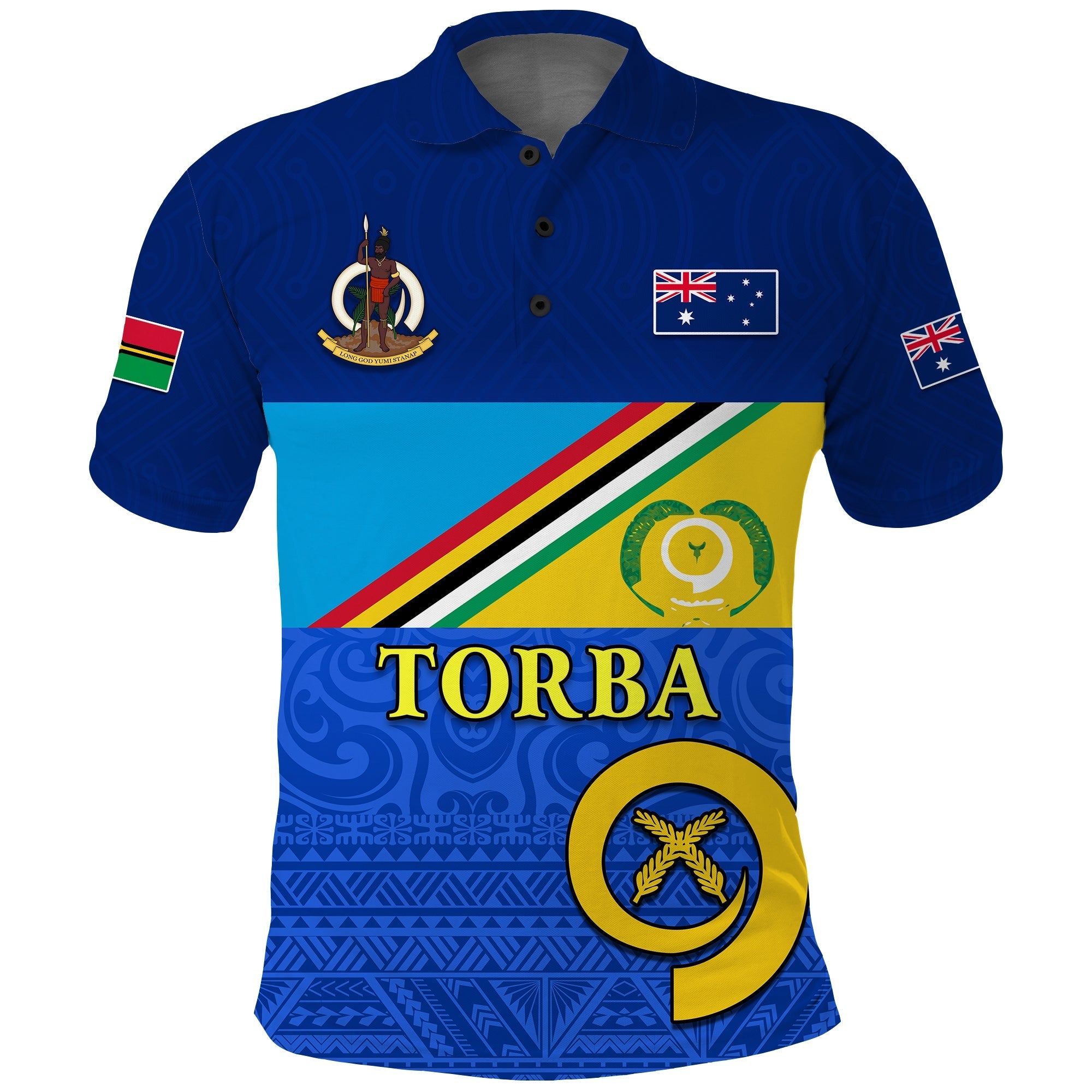 Custom Torba Vanuatu Province Polo Shirt Mix Australia Flag LT13 - Wonder Print Shop