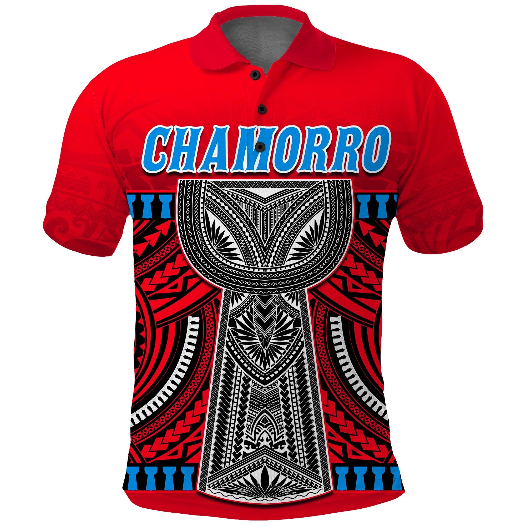 Chamorro Guam Polo Shirt Latte Stone Red Polynesian Haligi LT13 - Wonder Print Shop