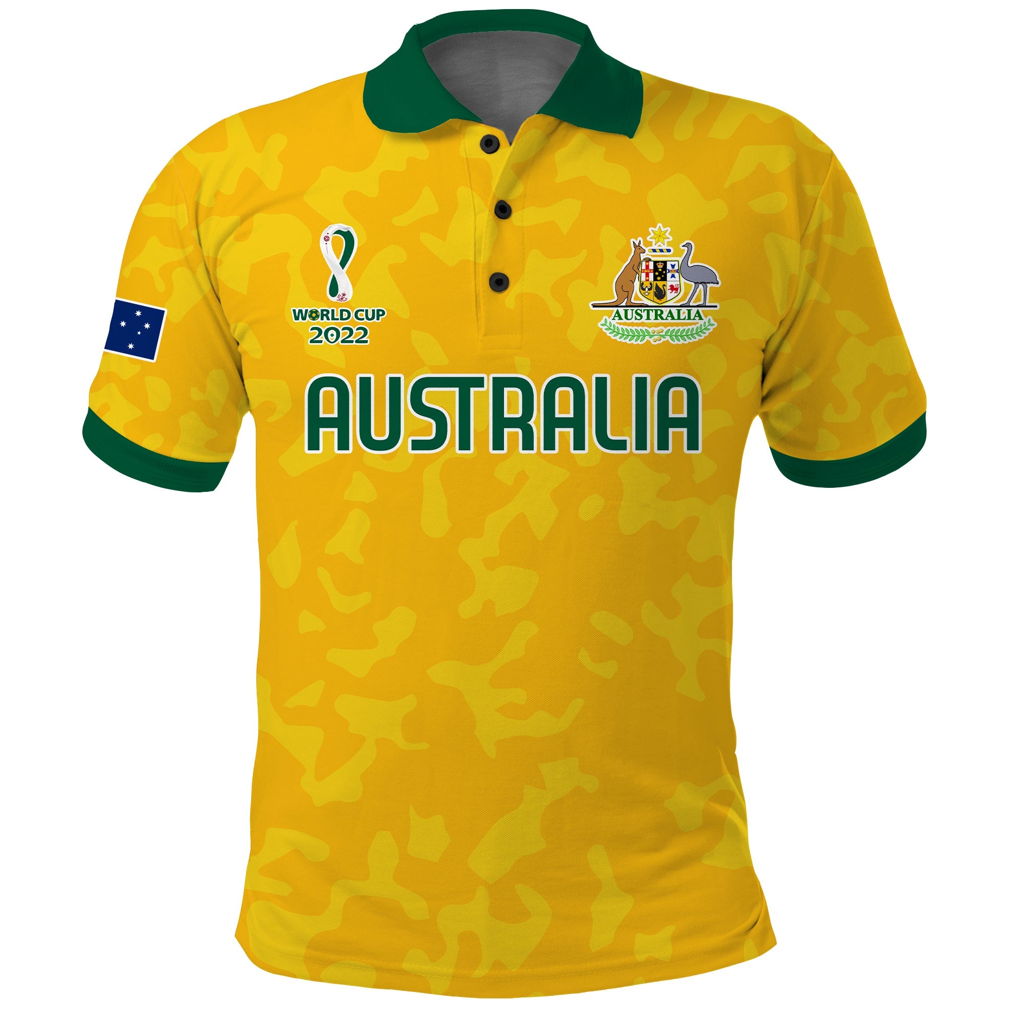 Australia Soccer Polo Shirt World Cup Football 2022 Socceroos with Kangaroos LT13 - Wonder Print Shop